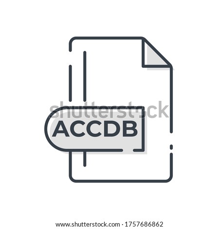 ACCDB file format icon. Microsoft Access file format filled icon.