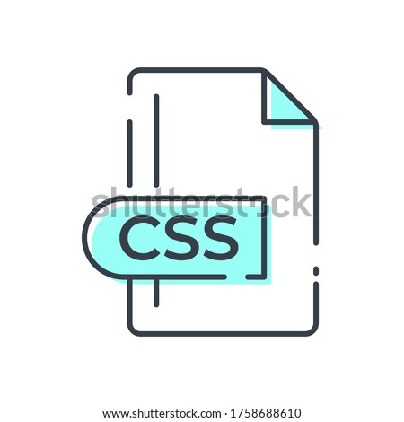 CSS File Format Icon. CSS extension line icon.