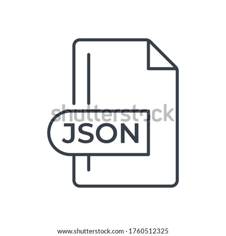 JSON File Format Icon. JSON extension line icon.