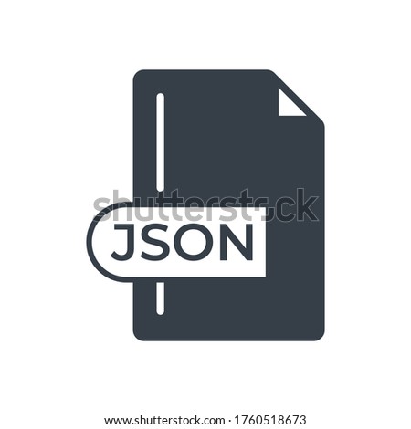 JSON File Format Icon. JSON extension filled icon.