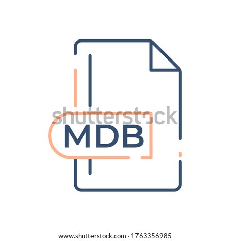 MDB File Format Icon. MDB extension line icon.