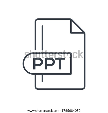 PPT File Format Icon. PPT extension line icon.