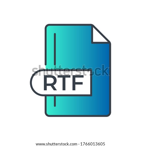 RTF File Format Icon. RTF extension gradiant icon.