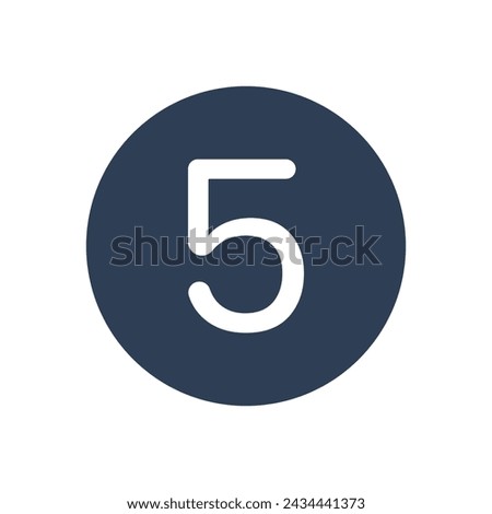 5 Icon Numeric Number inside Circle. Two Icon vector illustration