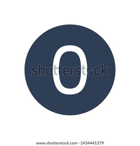 0 Icon Numeric Number inside Circle. Two Icon vector illustration