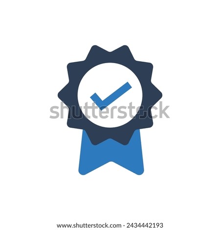 Award Symbol, Badge Icon, Medal, Label vector Fill Icon,  Award Symbol, Badge Pictogram, Medal icon isolated on white background