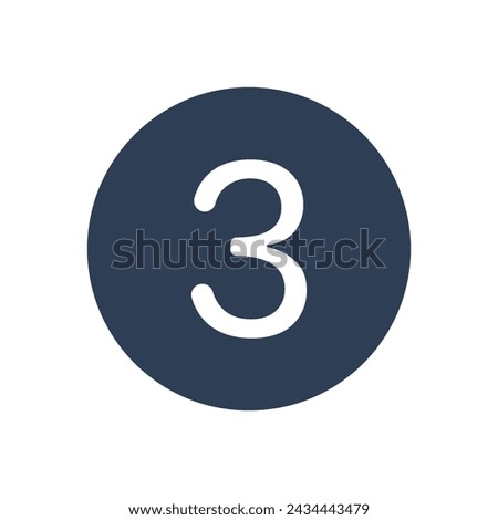 3 Icon Numeric Number inside Circle. Two Icon vector illustration