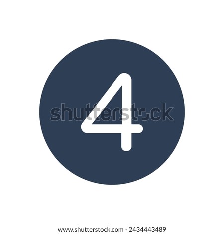 4 Icon Numeric Number inside Circle. Two Icon vector illustration