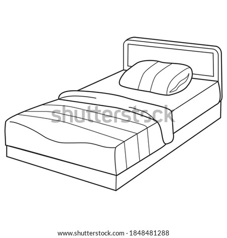 bed line vector illustration,isolated on white background,top view