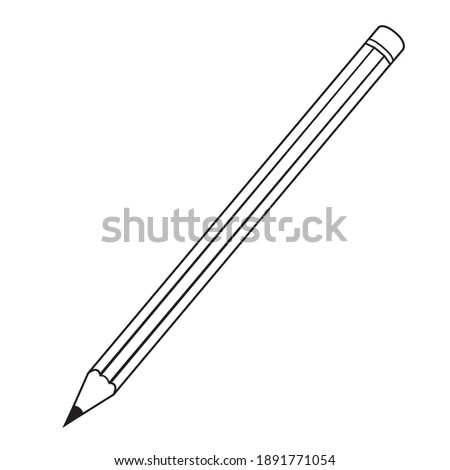 pencil line vector illustration,isolated on white background for education,top view
