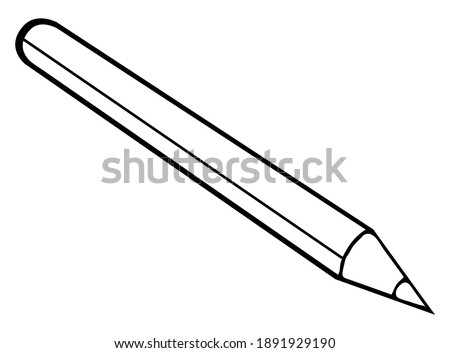 pencil outline vector illustration,isolated on white background,top view