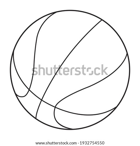 basketball line vector illustration, isolated on white background, top view