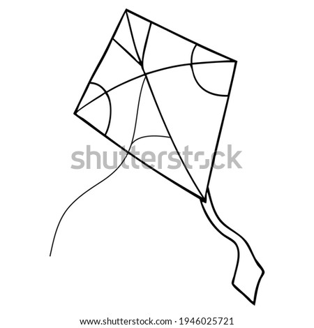 kite line vector illustration,
isolated on white background.top view