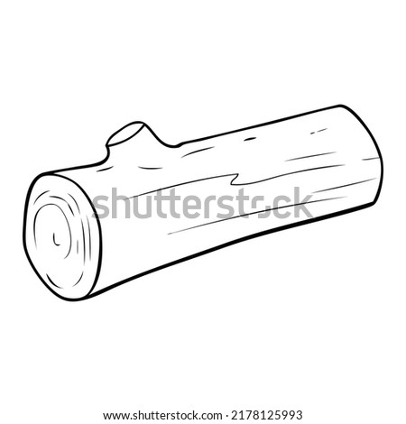log outline illustration,isolated on white background,top view
