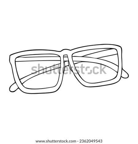 glasses line vector illustration,isolated on white background,top view