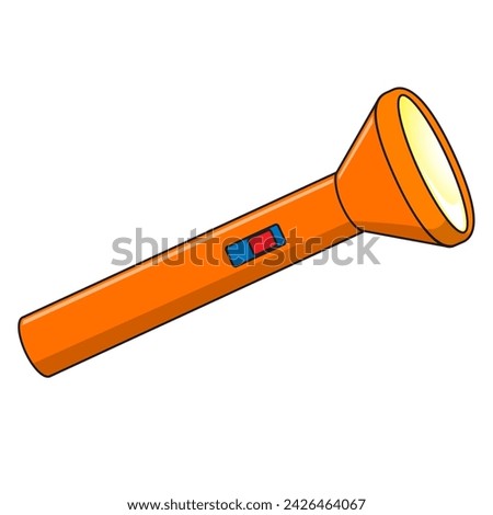 flashlight vector illustration,isolated on white background,top view