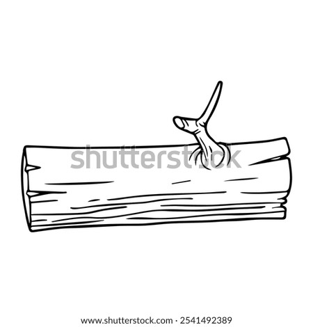 log outline vector illustration,isolated on white background,top view