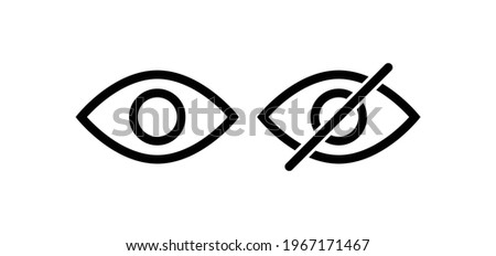 visibility and invisibility icons. hide and unhide eye icons vector