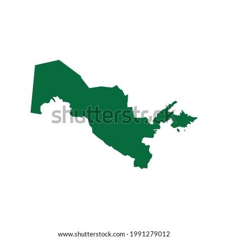  Uzbekistan Map vector illustration. Uzbekistan Map silhouette