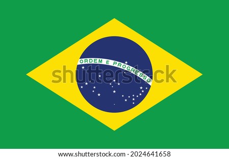 Brazil flag vector illustration. National flag of Brazil