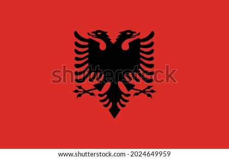 Albania flag vector illustration. National flag of Albania