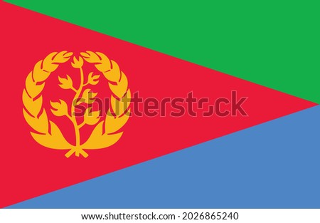 Eritrea flag vector illustration. National flag of Eritrea