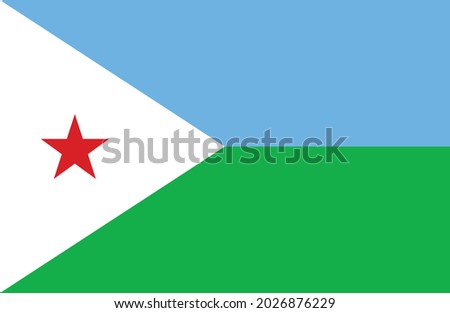 Djibouti flag vector illustration. National flag of Djibouti