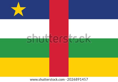 Central African Republic flag vector illustration. National flag of Central African Republic