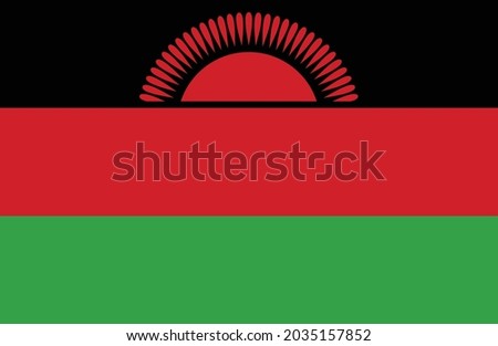 Malawi flag vector illustration. National flag of Malawi