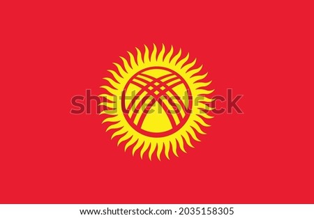 Kyrgyzstan flag vector illustration. National flag of Kyrgyzstan