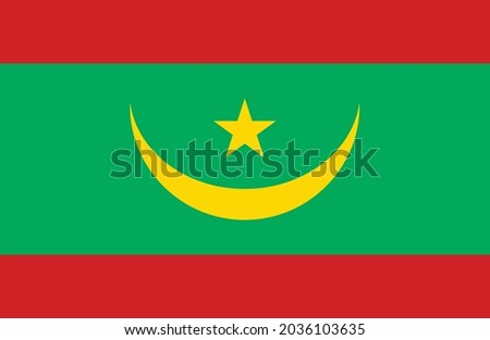 Mauritania flag vector illustration. National flag of Mauritania