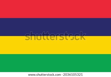 Mauritius flag vector illustration. National flag of Mauritius