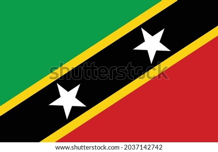 Saint Kitts and Nevis flag vector illustration. National flag of Saint Kitts and Nevis