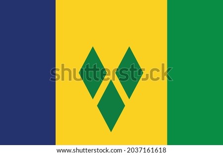 Saint Vincent and the Grenadines flag vector. National flag of Saint Vincent and the Grenadines illustration