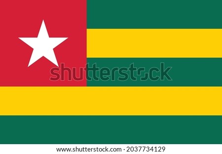Togo flag vector. National flag of Togo illustration