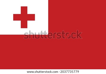 Tonga flag vector. National flag of Tonga illustration