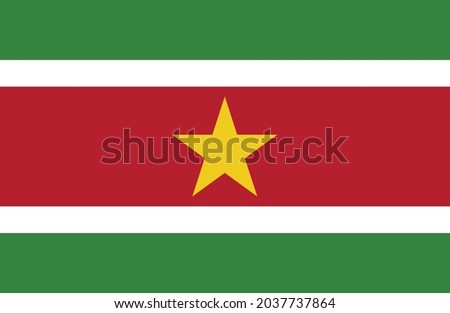 Suriname flag vector. National flag of Suriname illustration