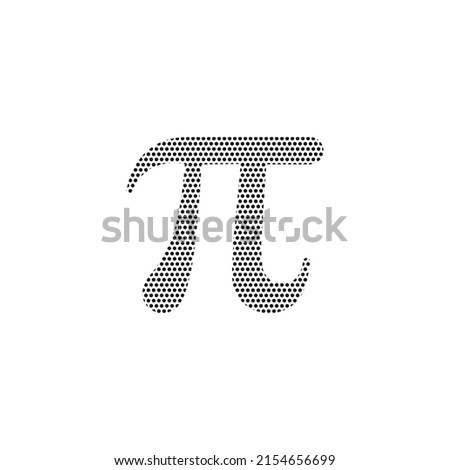 Pi symbol icon. Pi design using dot texture