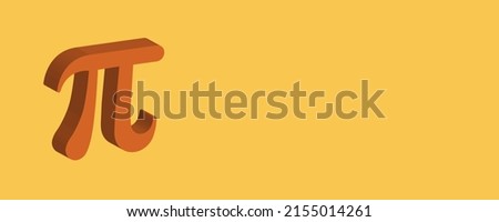 3D Pi Symbol - Mathematical Constant Illustration. Stylized Pi Icon on Mustard Background - Mathematics Concept