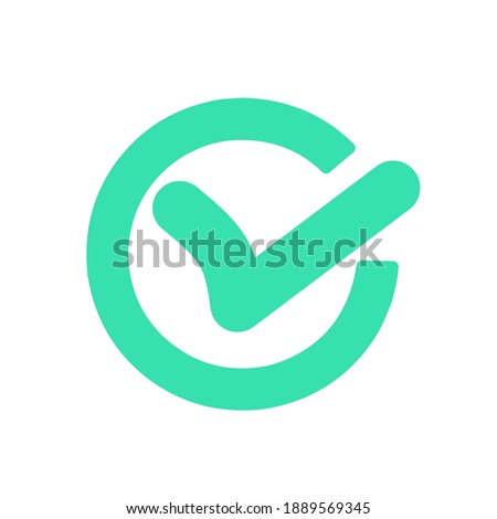 Check vector logo sign or icon, Check symbol in illustration, Accept okey symbol for approval or checklist design, Minimalist pictogram options