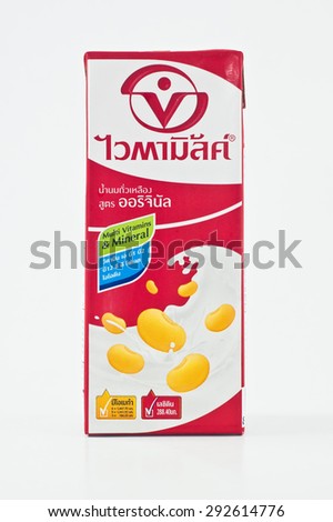 BANGKOK,THAILAND-JUNE 30 : Vitamilk Original Soymilk on June 30,2015 It Is coming from Green Spots are LTD It is made from natural products in thailand.