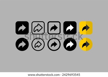 Set of icons ui design symbols arrow gray background