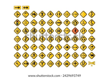 Set Vector Traffic Regulation Signs Signs White Background