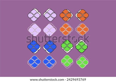 Set Vectors Icons Symbol Pix Payment Method Light Background