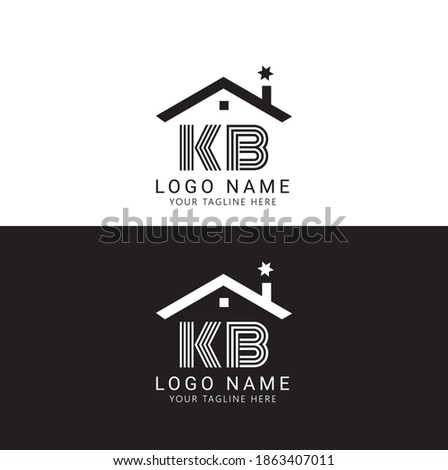 Vector Uppercase Letter KB Real Estate Logo Design Template. 