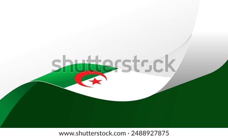 National flag of Algeria vector illustration background.