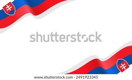 Slovakia flag wave isolated background vector illustration. for national day