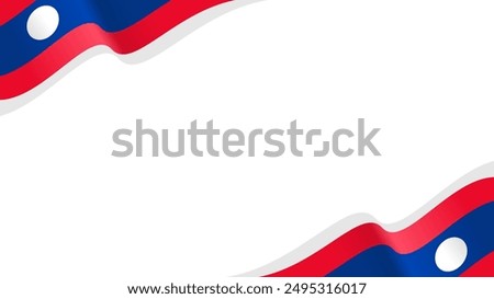 wavy laos flag vector background with copy space for text. laos national day