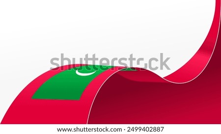 wavy maldive flag vector background with copy space for text. maldives independece day 