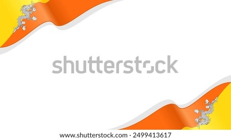 wavy bhutan flag vector background with copy space for text. bhutan national day